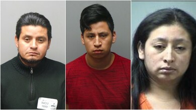 Desde la izquierda: Francisco Javier Gonzalez-López; Centro: Norvin Leonidas López-Cante; Derecha: Lesbia Cante • Foto: St. Charles Police
