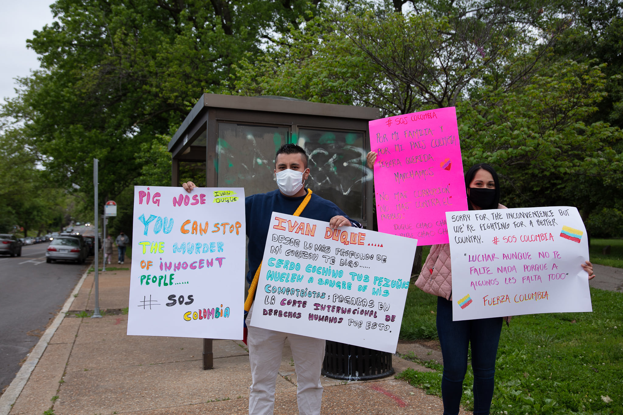 Manifestación en Solidaridad con el Pueblo Colombiano celebrado en St. Louis 15