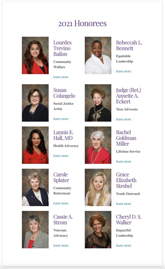 Lourdes Bailón entre las "Mujeres de Logro 2021"; en categoría de bienestar comunitario 1