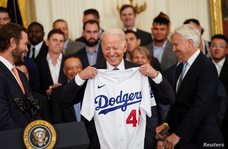 U.S. President Biden welcomes the 2020 World Series Champion Los Angeles Dodgers at the White Hous