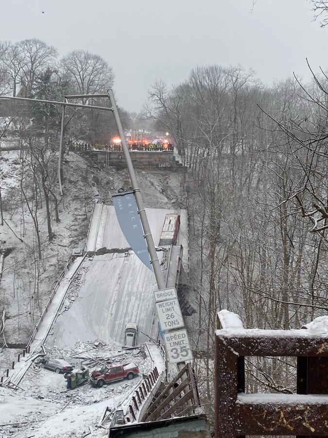 Puente en Pittsburgh se derrumbó; Tres hospitalizados 2