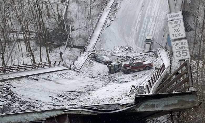 Puente en Pittsburgh se derrumbó; Tres hospitalizados 1