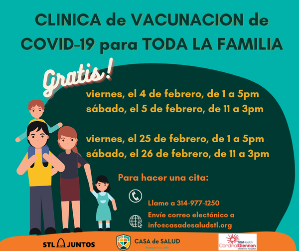 Casa de Salud St. Louis celebra eventos de vacunación el viernes 4 y sábado 5 de Febrero; dos más a final de mes 1