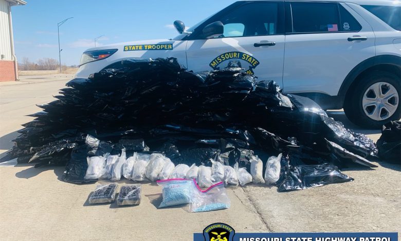 200 libras de narcóticos incautados en Missouri tras parada de tráfico por la Patrulla de Carreteras 1