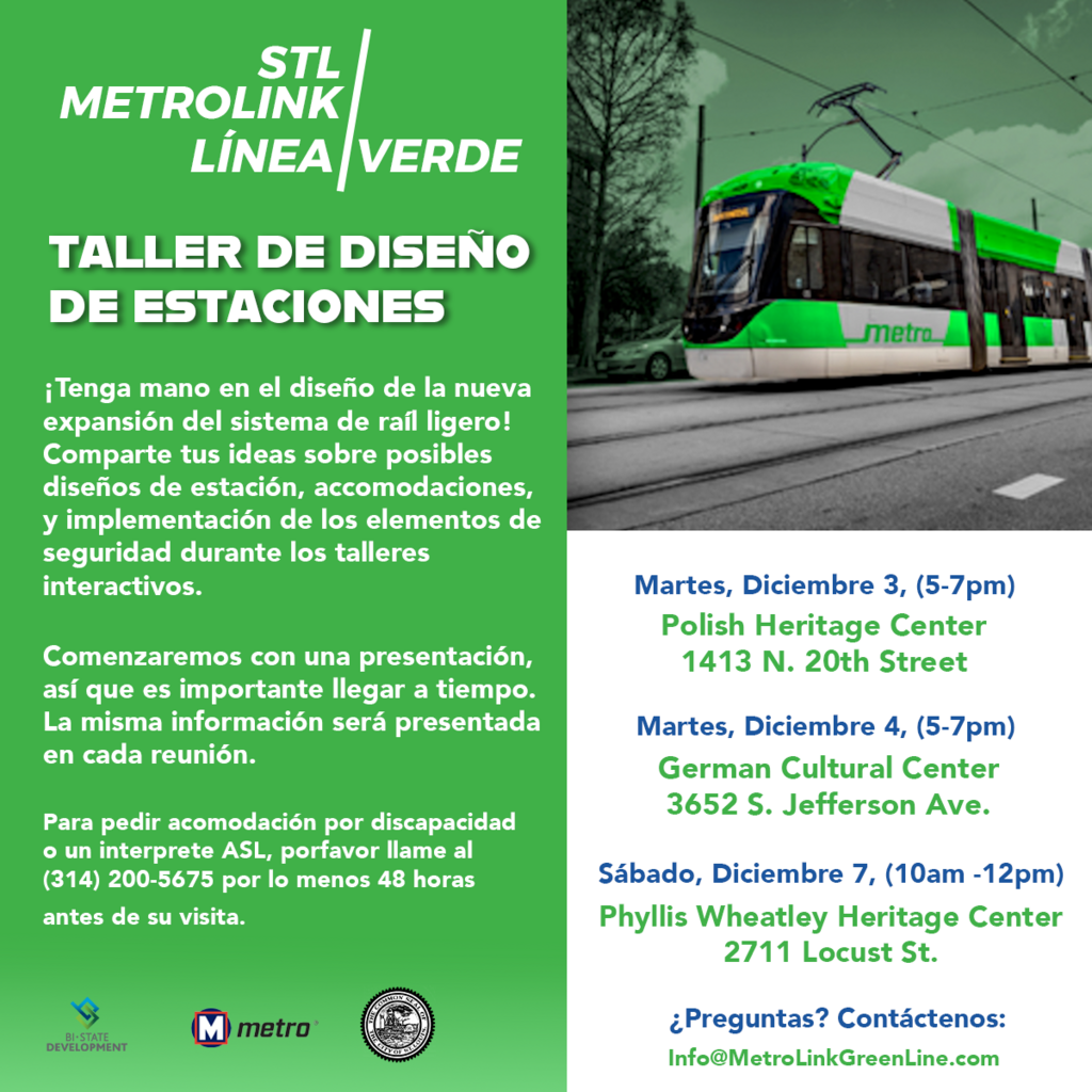 Metrolink Línea Verde busca la participación de los residentes de la ciudad de St. Louis para la planificación de su nueva línea de Metro que cruzará de norte a sur la ciudad.