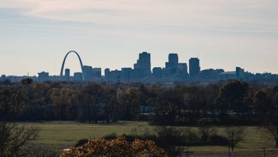 st louis skyline with gateway arch at daytime