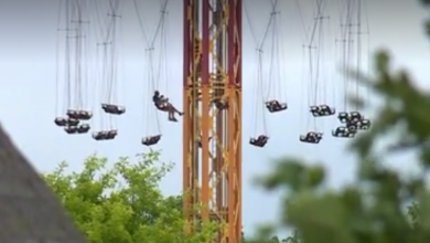 Cuatro personas rescatadas tras quedar varadas a 130 pies de altura en juego de Six Flags St. Louis 1