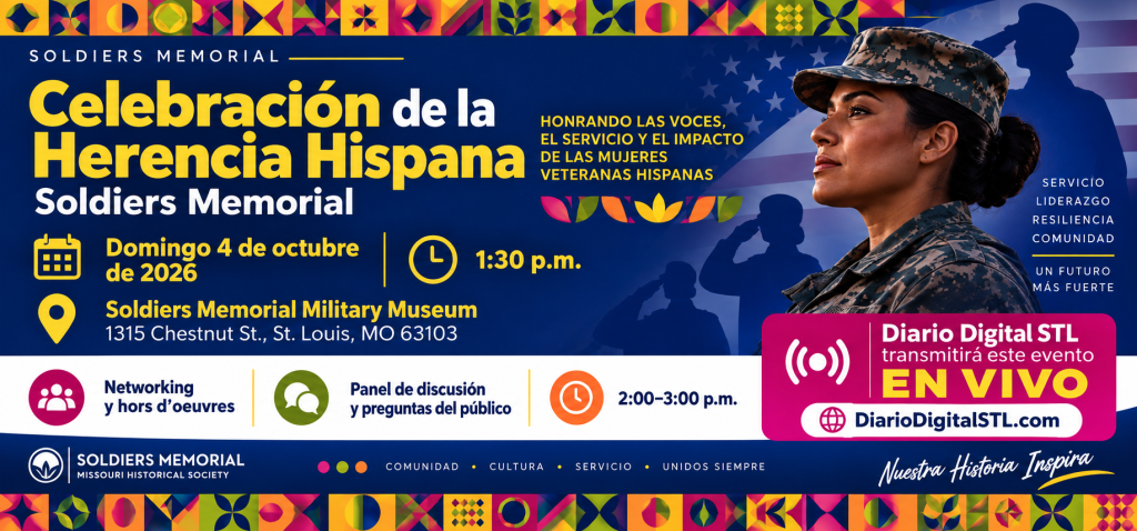 panel de mujeres veteranas latinas en el Soldiers Memorial de St. Louis el 4 de Octubre 2026 - transmisión en vivo por diariodigitalstl.com
